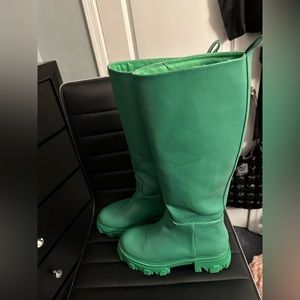 Green over the knee boots